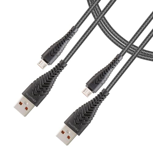 Blumax (2 Stück 1.2m Micro USB Kabel USB C, 2.4A Fast Charge Schnellladekabel PVC kompatibel mit Galaxy S7 S6 S4 J7 J5 Note5 / Huawei P Smart/Wiko Nokia Kindle/USB A auf Micro CABLE von Blumax