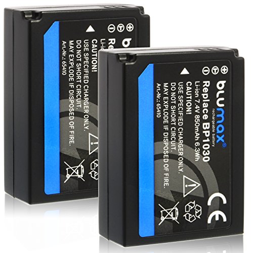 Blumax 2X Akku für Samsung BP1030 / BP1130 850mAh |kompatibel mit Samsung NX 500 / NX 300 / NX 200 / NX 210 / NX 1000 / NX 1100 / NX 100 von Blumax