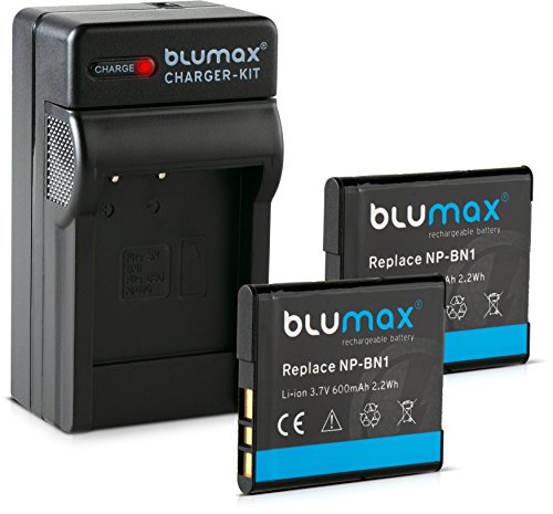 Blumax 2X Akku für Sony NP-BN1 / NPBN1 | 600mAh + Ladegerät| passend zu Sony Cyber-Shot DSC-QX10, DSC-QX100, DSC-T99, DSC-T110, TF1 Blumax 2X Akku für Sony NP-BN1 / NPBN1 | 600mAh + Ladegerät| passend zu Sony Cyber-Shot DSC-QX10, DSC-QX100, DSC-T99, DSC-T110, TF1 von Blumax
