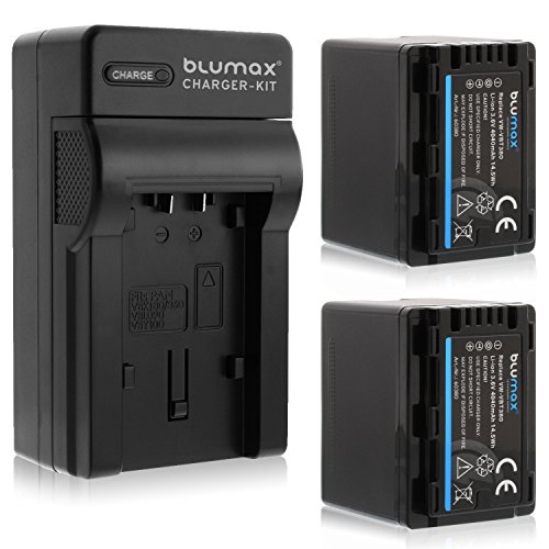 Blumax 2X Premium Akku 4040mAh + 1x Ladegerät ersetzt Panasonic VW- VBT 380 E-K von Blumax