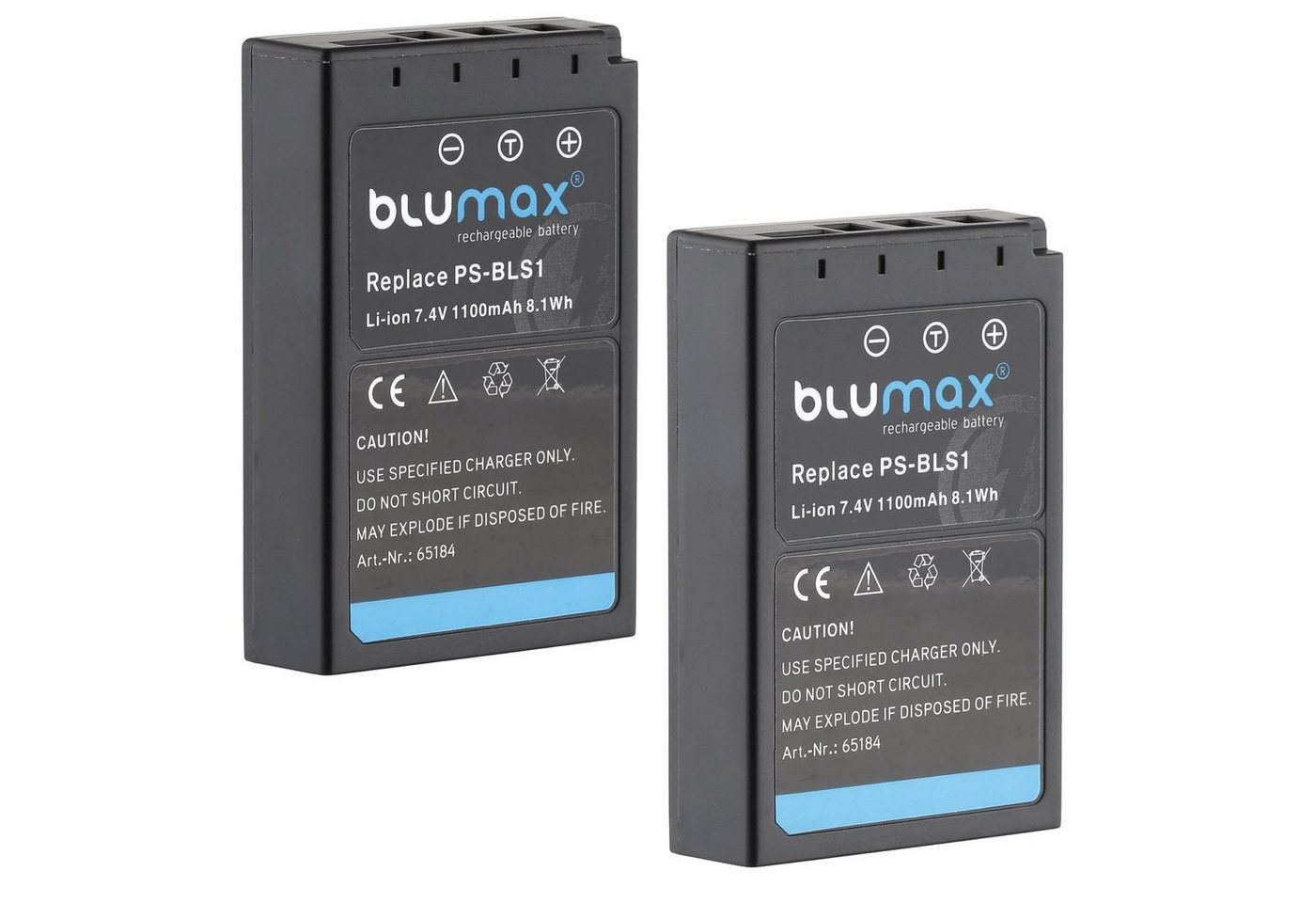 Blumax 2x BLS1 D-SLR E410 E450 E620 1100 mAh Kamera-Akku von Blumax