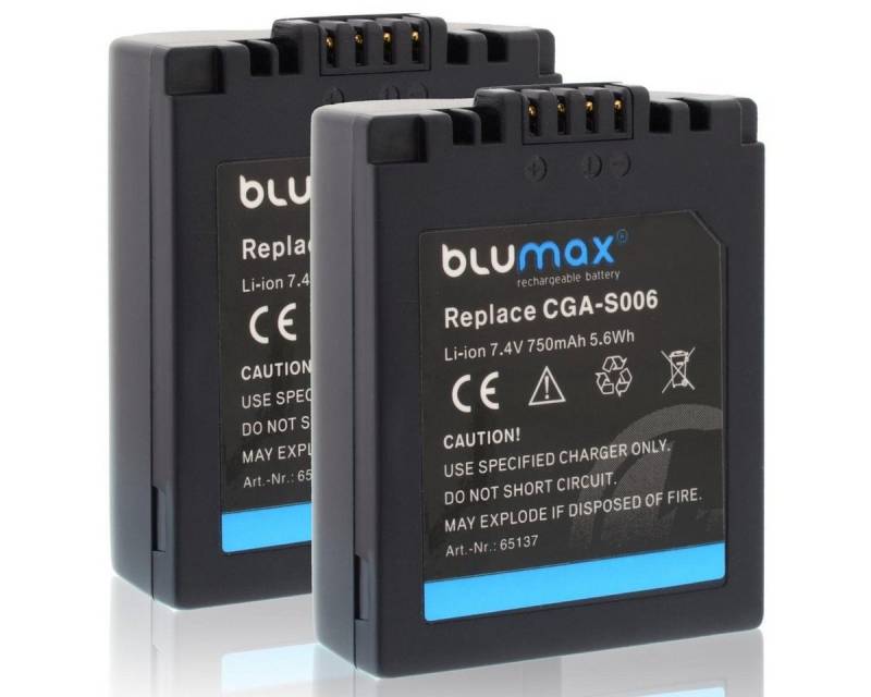 Blumax 2x CGA-S006 CGR-S006E DMC-FZ50 FZ18 750 mAh Kamera-Akku von Blumax