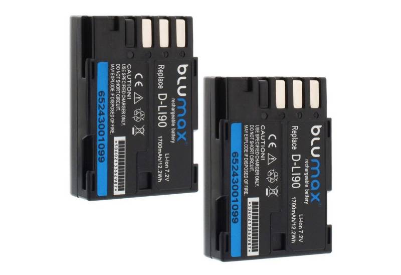 Blumax 2x D-Li90 K-3 K3 K3II K5II K7 K-7 645D 645Z 1700 mAh Kamera-Akku von Blumax