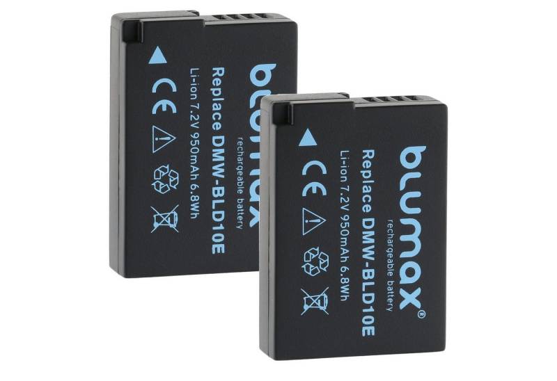 Blumax 2x DMW-BLD10E DMW-BLD10PP DMC-GF2 GF2KS 950 mAh Kamera-Akku von Blumax