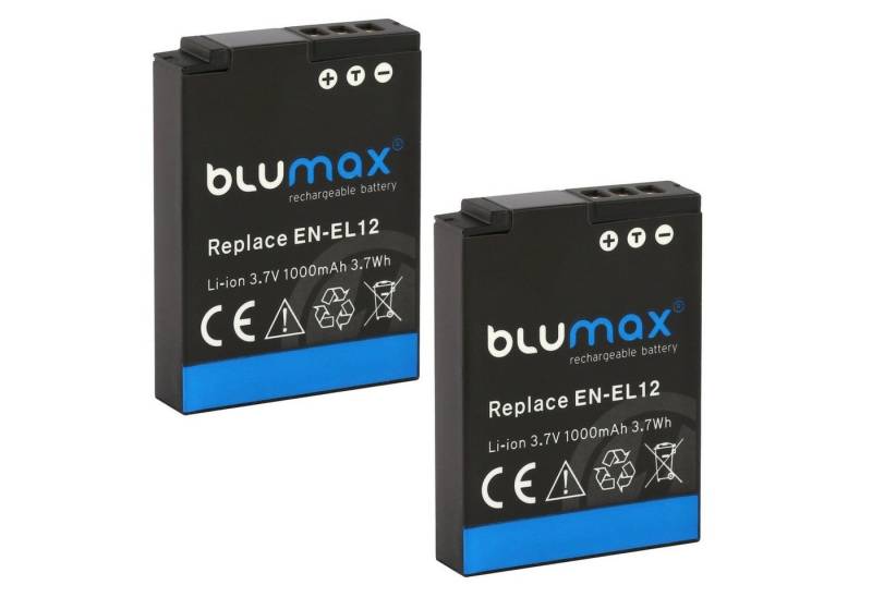 Blumax 2x EN-EL12 Coolpix AW130 P340 S9500 S9900 1000 mAh Kamera-Akku von Blumax