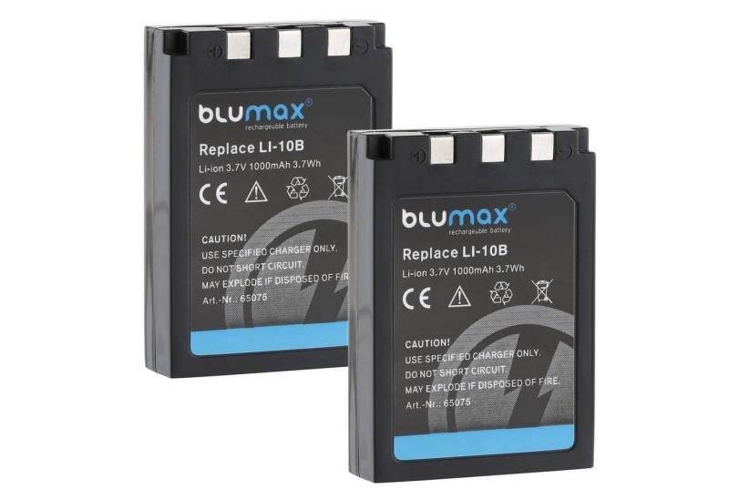 Blumax 2x LI-10B LI-12B C-770 UltraZoom 1000 mAh (3,7V) Kamera-Akku von Blumax