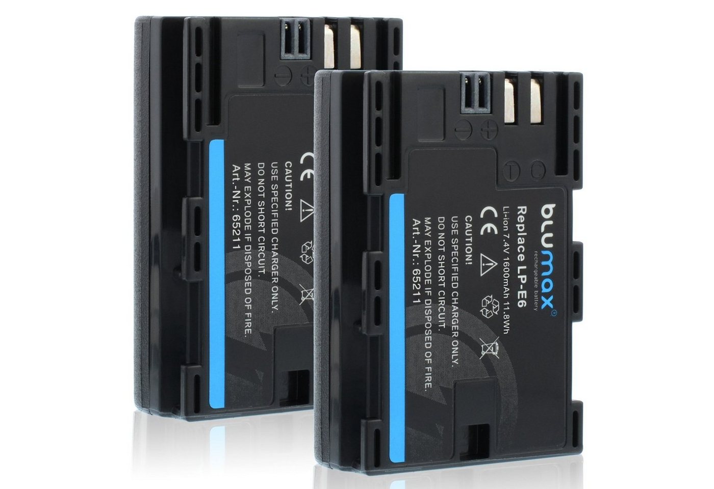 Blumax 2x LP-E6 EOS R R5 R6 5DS 90D LP-E6N 1600 mAh Kamera-Akku Blumax 2x LP-E6 EOS R R5 R6 5DS 90D LP-E6N 1600 mAh Kamera-Akku von Blumax