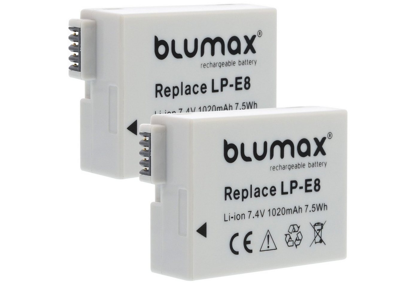 Blumax 2x LP-E8 EOS 550D 650D 700D Rebel T3i 1020 mAh Kamera-Akku Blumax 2x LP-E8 EOS 550D 650D 700D Rebel T3i 1020 mAh Kamera-Akku von Blumax