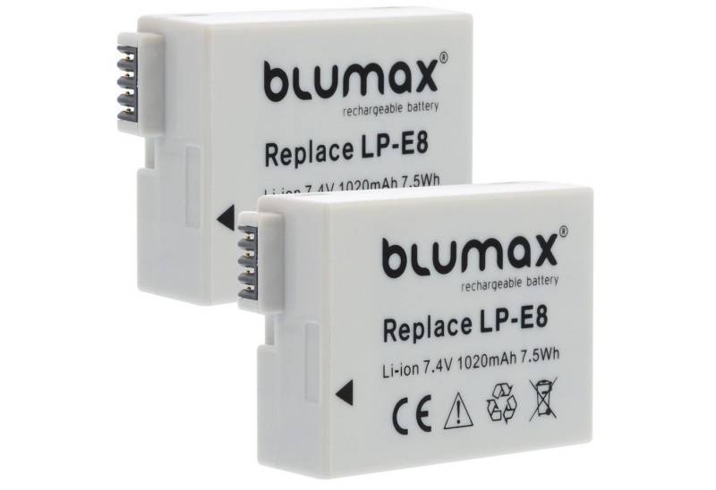 Blumax 2x LP-E8 EOS 550D 650D 700D Rebel T3i 1020 mAh Kamera-Akku von Blumax