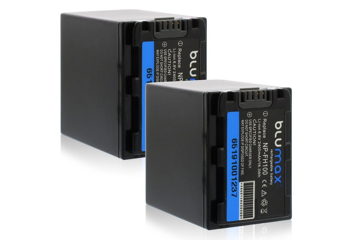 Blumax 2x NP-FH100 NP-FH40 NP-FH50 NP-FH60 NP-FH70 2400 mAh Kamera-Akku von Blumax