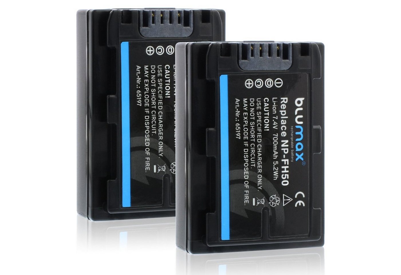 Blumax 2x NP-FH50 NP-FH60 NP-FH70 NP-FH100 Alpha A390 700mAh Kamera-Akku von Blumax