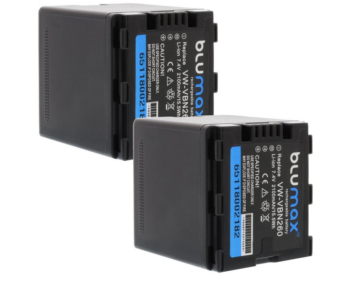 Blumax 2x VW-VBN260 X920M HDC-SD800 VBN260E-K 2100 mAh Kamera-Akku von Blumax