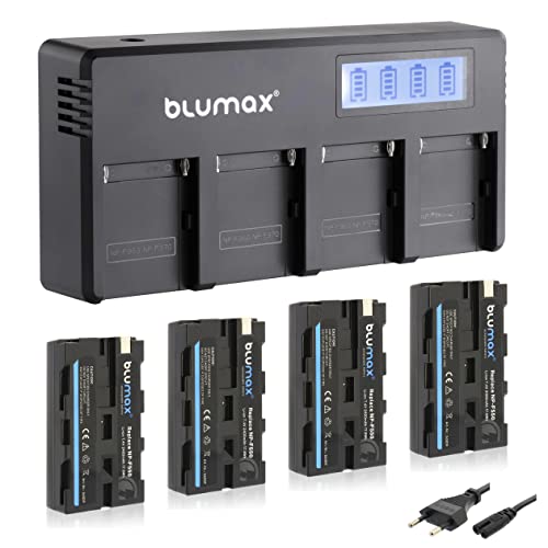 Blumax 4X Akku NP-F550 / NP-F570-2400mAh+ LCD 4-Kanal Schnell-Ladegerät | kompatibel mit Sony NP-F530 NP-F960 für Blitzgeräte Videoleuchten Fieldmonitore Blumax 4X Akku NP-F550 / NP-F570-2400mAh+ LCD 4-Kanal Schnell-Ladegerät | kompatibel mit Sony NP-F530 NP-F960 für Blitzgeräte Videoleuchten Fieldmonitore von Blumax
