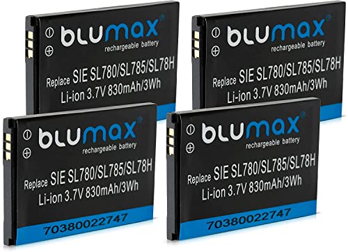 Blumax 4X Akku kompatibel mit Siemens SL78 / SL-78H Li-Ion 830mAh von Blumax