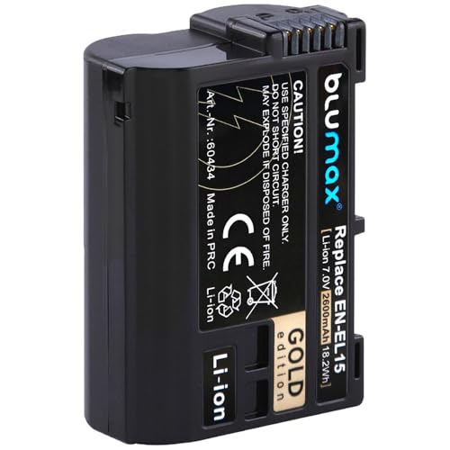 Blumax Akku kompatibel mit Nikon EN-EL15c |- 2600mAh -| EN-EL15b EN-EL15a EN-EL15 für Z8 Z7 II Z6 III Zf Z5 - D800 D850 D7100 D7500 - MH-25 MH-34 Blumax Akku kompatibel mit Nikon EN-EL15c |- 2600mAh -| EN-EL15b EN-EL15a EN-EL15 für Z8 Z7 II Z6 III Zf Z5 - D800 D850 D7100 D7500 - MH-25 MH-34 von Blumax