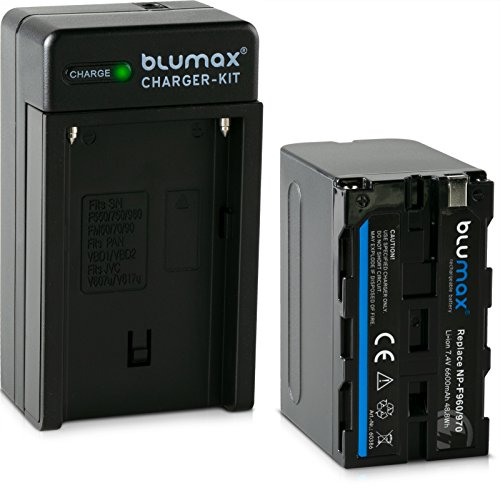 Blumax Akku NP-F550 6600mAh + Ladegerät NPF550 Charger NP-F970 NP-F960 NP-F750 von Blumax