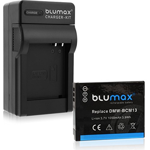 Blumax Akku ersetzt Panasonic DMW-BCM13 / DMW-BCM13E 1050mAh + Ladegerät kompatibel DMW-BCM13 / DMW-BCM13E | kompatibel mit Lumix DMC TZ40 TZ41 TZ55 TZ56 TZ58 TZ60 TZ61 TZ70 TZ71 || ZS30 ZS40 ZS50 || TS5 FT5 von Blumax