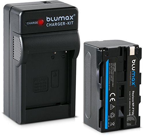 Blumax Akku für Sony NP-F750 / F970 / F960 / F550-4400mAh + Ladegerät inkl. KFZ Ladekabel von Blumax
