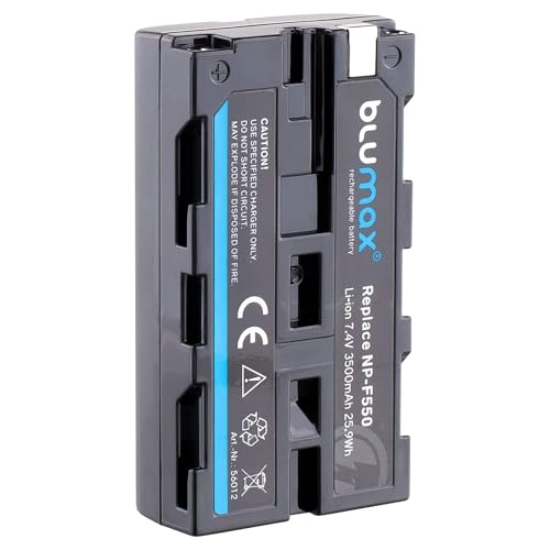 Blumax Akku kompatibel mit (Blackmagic NP-F570) Sony NP-F550 NP-F530 | 3500mAh - LG Zellen - auch für Blitzgeräte Videoleuchten Fieldmonitore von Blumax