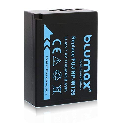 Blumax Akku kompatibel mit Fujifilm NP-W126s NP-W126 - Fuji XT-3 XT-200 X-A7 (echte 1140mAh) von Blumax