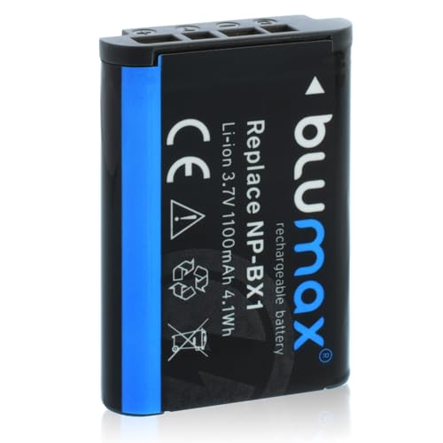 Blumax Akku kompatibel mit Sony NP-BX1-1100mAh 3,6V 3,8Wh - für Sony Cyber-Shot DSC-RX100, DSC-RX100 II, DSC-RX100M II, DSC-RX100 III, DSC-RX100 V, DSC-RX100 IV, HDR-CX405, ZV-1 von Blumax