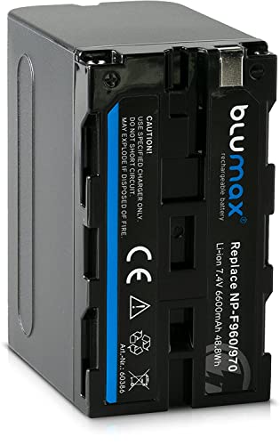Blumax Akku kompatibel mit Sony NP-F550 / NP-F530 / NP-F570 | 6600mAh - (Blackmagic NP-F570) - auch für Diverse Blitzgeräte Videoleuchten Fieldmonitore von Blumax