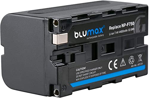 Blumax Akku kompatibel mit Sony NP-F750 / NP-F550 | 4400mAh (Blackmagic NP-F570) Videoleuchten Fieldmonitore Blitzgeräte von Blumax