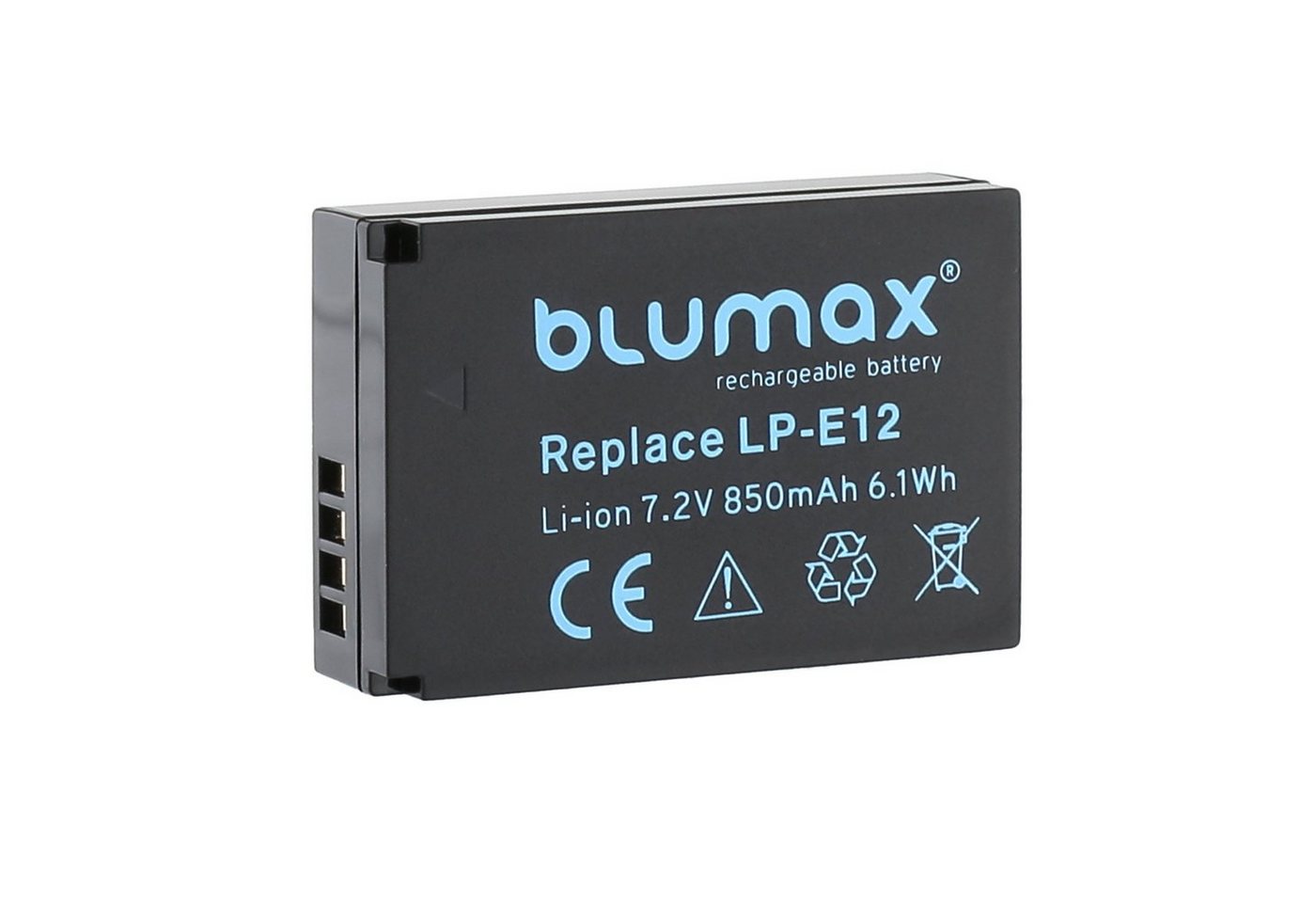 Blumax Akku passend für Canon LP-E12 EOS M200 M100 M50 EOS 100D 850 mAh Kamera-Akku von Blumax