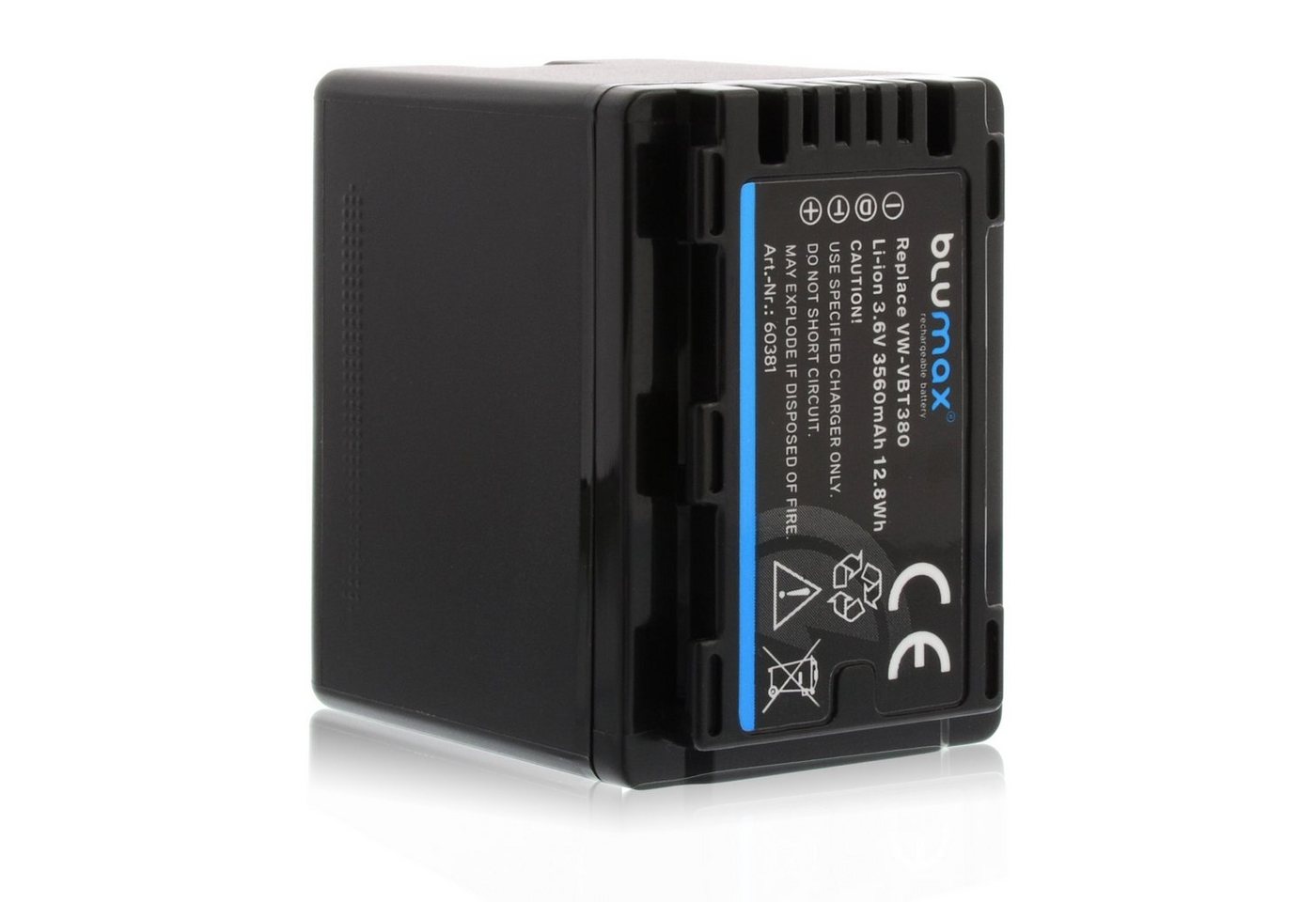 Blumax Akku passend für Panasonic VW-VBT380 3560 mAh 3,6V Kamera-Akku von Blumax