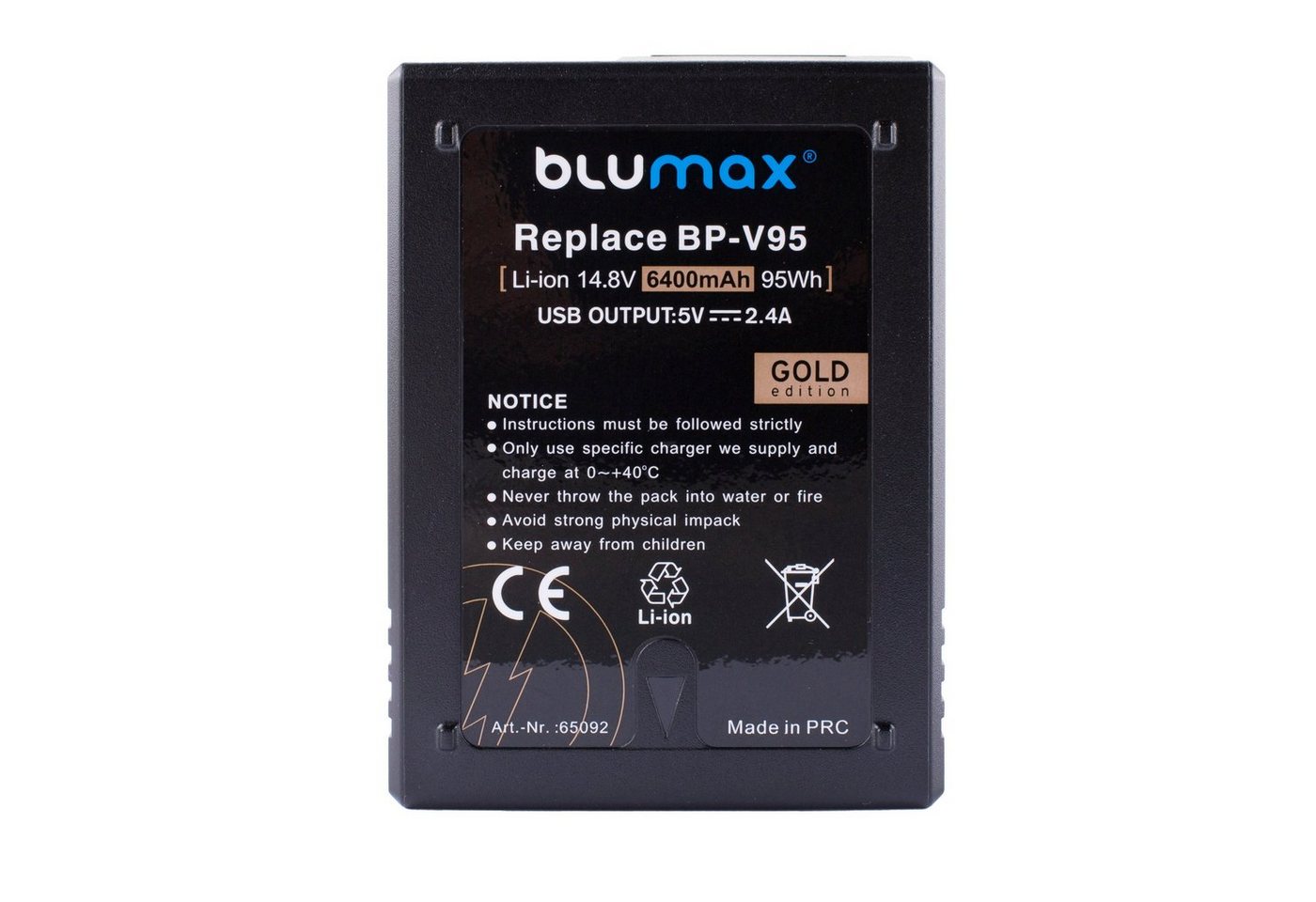 Blumax Akku passend für Sony BP-V95 6400 mAh (14,8V) Kamera-Akku von Blumax