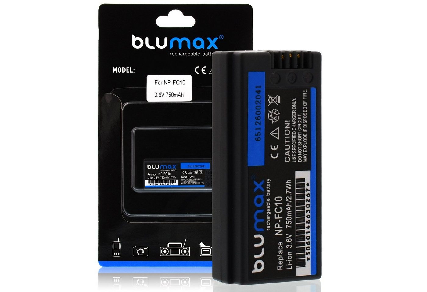 Blumax Akku passend für Sony NP-FC10 780 mAh (3,6V) Kamera-Akku von Blumax
