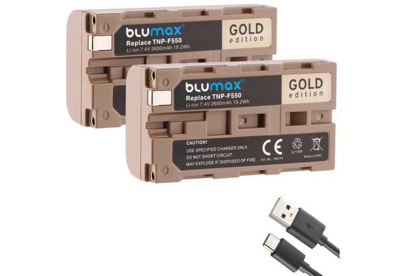Blumax Blumax Gold Akku für Sony - USB-C Li-Ion Akku, 2600mAh, 7,2V Kamera-Akku von Blumax