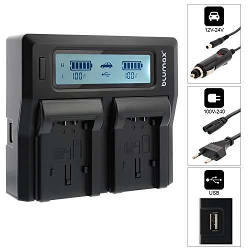 Blumax Doppelladegerät ersetzt Panasonic VW- VBT 380 E-K Dual Charger für 2 Akkus gleichzeitig Laden von Blumax