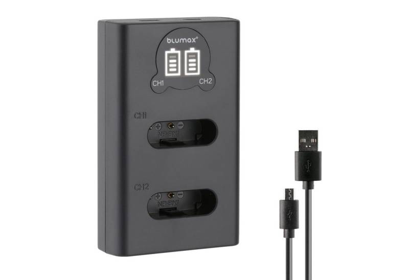 Blumax Dual LCD Ladegerät, für Sony NP-BX1 USB-C Kamera-Ladegerät von Blumax