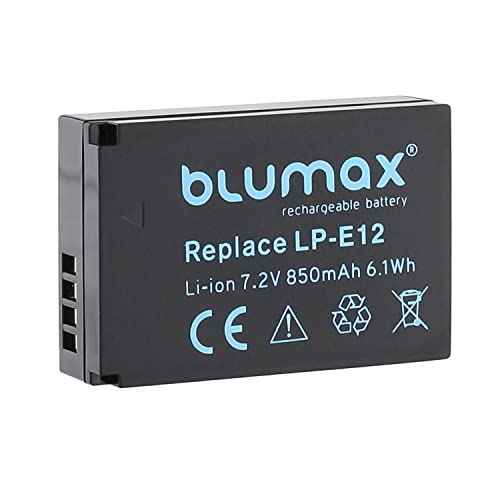 Blumax LP-E12 Akku 850mAh kompatibel mit Canon EOS M50 M10 M M100 M200 - SX70HS von Blumax