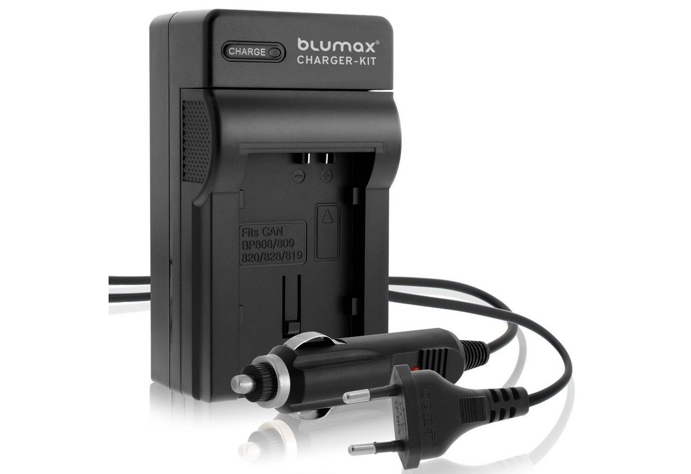 Blumax Ladegerät für Canon BP-808 BP-827 BP-828 BP- 819 BP-809 Kamera-Akku von Blumax