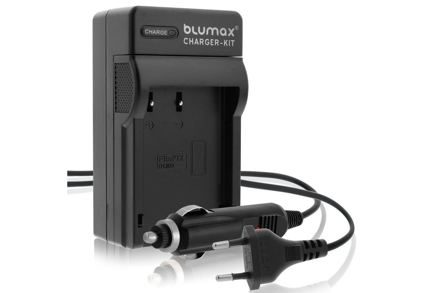 Blumax Ladegerät für Pentax D-Li109 K-30, K-50, K-500, K-S1, K-S2 Kamera-Akku von Blumax