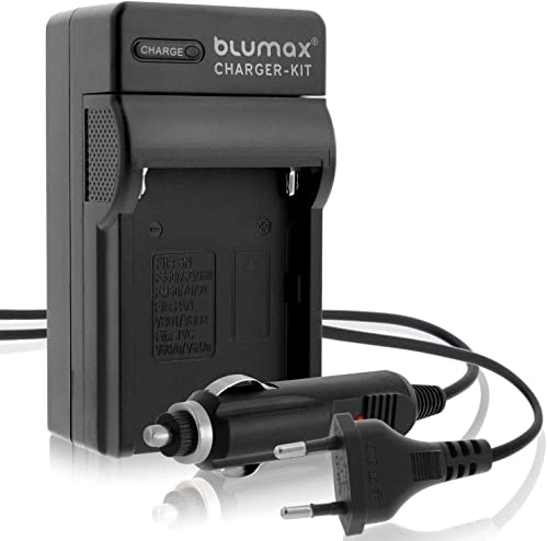 Blumax Ladegerät für Sony NP-F970 / NP-F960 | passend zu NP-F750 NP-F550 NP-F990 || inkl. KFZ Ladekabel von Blumax