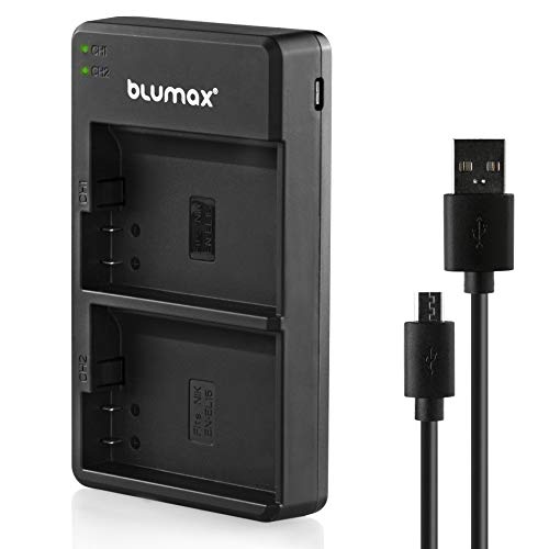Blumax Mini Dual Charger – USB Ladegerät für Kamera-Akkus, kompatibel mit Canon, Sony, Nikon und Panasonic Blumax Mini Dual Charger – USB Ladegerät für Kamera-Akkus, kompatibel mit Canon, Sony, Nikon und Panasonic von Blumax