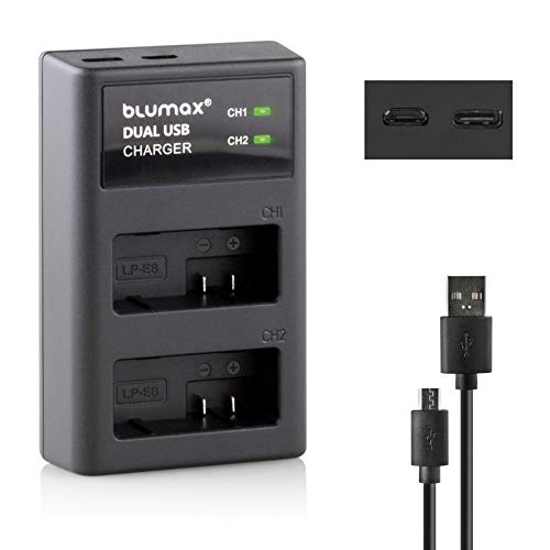 Blumax Mini Dual Charger – USB Ladegerät für Kamera-Akkus, kompatibel mit Canon, Sony, Nikon und Panasonic Blumax Mini Dual Charger – USB Ladegerät für Kamera-Akkus, kompatibel mit Canon, Sony, Nikon und Panasonic von Blumax