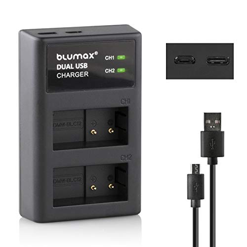 Blumax Mini Dual Charger – USB Ladegerät für Kamera-Akkus, kompatibel mit Canon, Sony, Nikon und Panasonic von Blumax