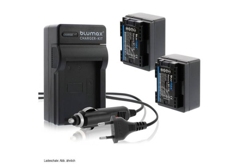 Blumax Set mit Lader für Canon BP-718 M56 M506 1800 mAh Kamera-Akku von Blumax