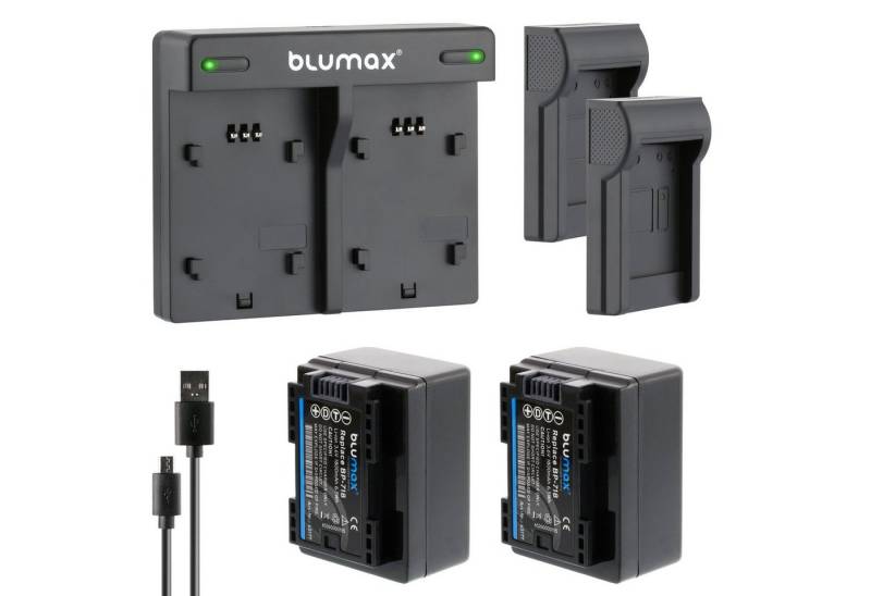 Blumax Set mit Lader für Canon BP-718 M56 M506 1800 mAh Kamera-Akku von Blumax