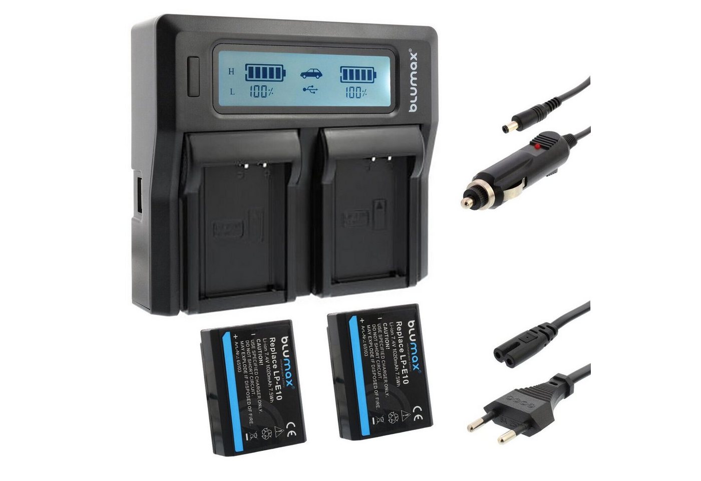 Blumax Set mit Lader für Canon LP-E10 EOS 1100D 1020 mAh Kamera-Akku Blumax Set mit Lader für Canon LP-E10 EOS 1100D 1020 mAh Kamera-Akku von Blumax