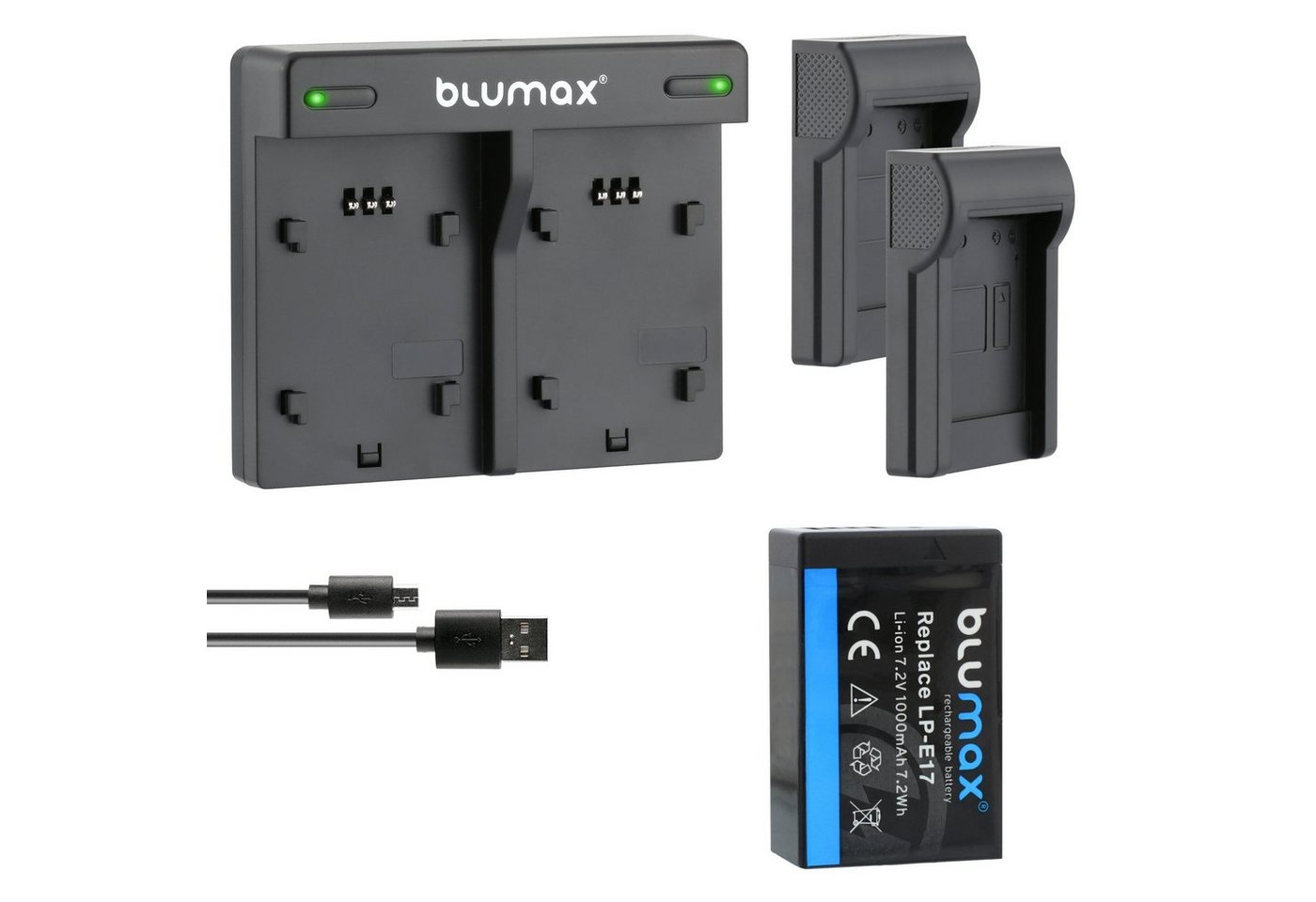 Blumax Set mit Lader für Canon LP-E17 EOS RP M3 1000 mAh Kamera-Ladegerät Blumax Set mit Lader für Canon LP-E17 EOS RP M3 1000 mAh Kamera-Ladegerät von Blumax