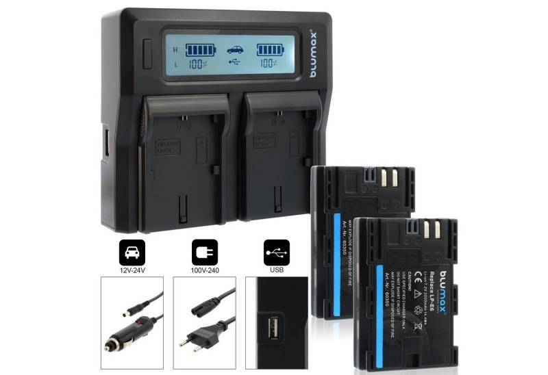 Blumax Set mit Lader für Canon LP-E6 EOS LP-E6N 2000 mAh Kamera-Akku von Blumax