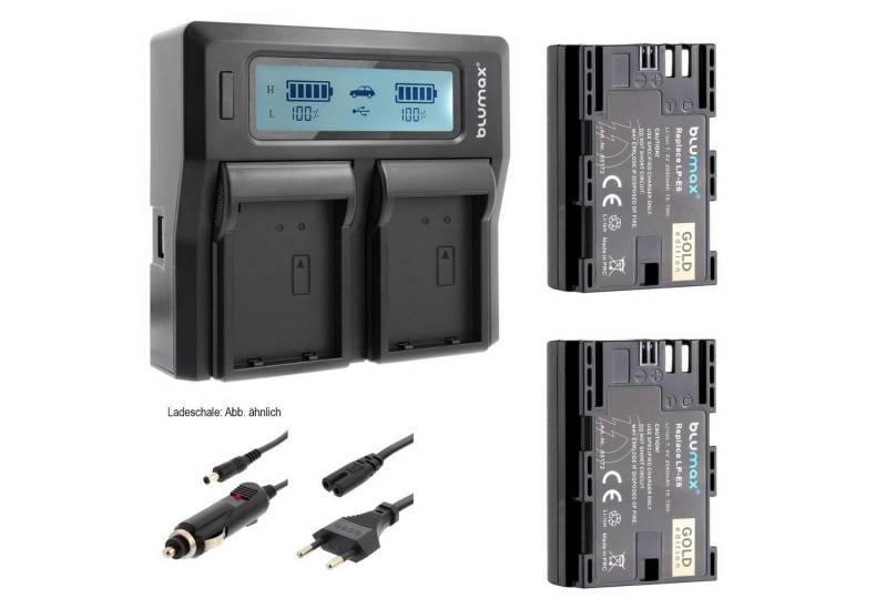 Blumax Set mit Lader für Canon LP-E6 EOS LP-E6N 2040 mAh Kamera-Akku von Blumax