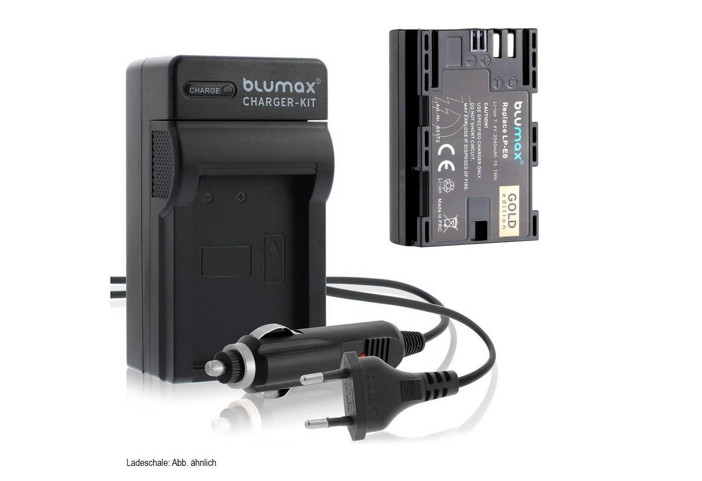 Blumax Set mit Lader für Canon LP-E6 EOS LP-E6N 2040 mAh Kamera-Ladegerät Blumax Set mit Lader für Canon LP-E6 EOS LP-E6N 2040 mAh Kamera-Ladegerät von Blumax