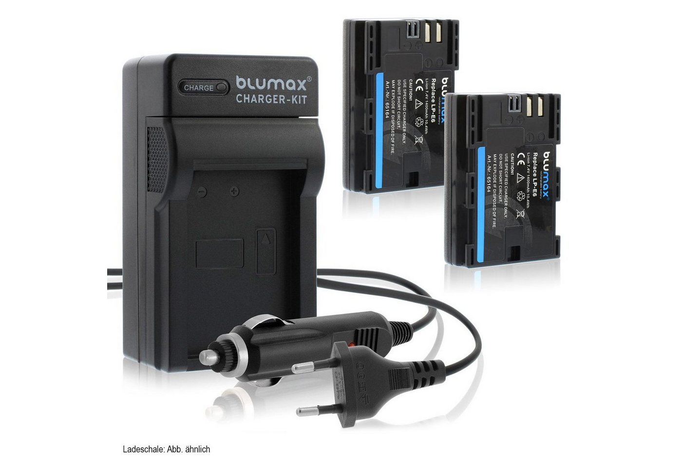 Blumax Set mit Lader für Canon LP-E6 LP-E6N 1400 mAh Kamera-Akku von Blumax