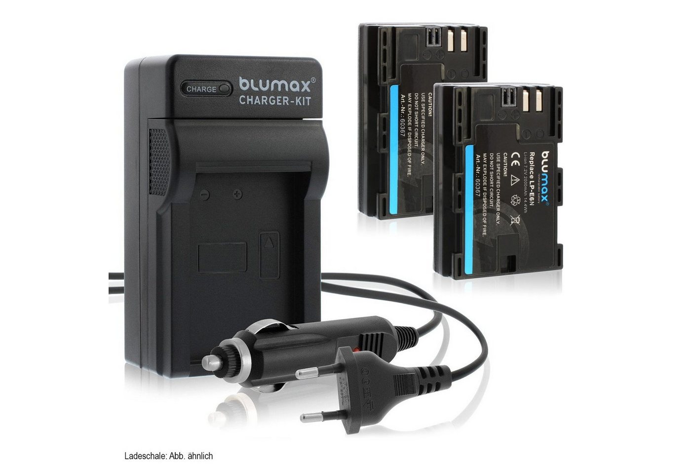 Blumax Set mit Lader für Canon LP-E6N EOS R7 R6 2000mAh Kamera-Akku Blumax Set mit Lader für Canon LP-E6N EOS R7 R6 2000mAh Kamera-Akku von Blumax